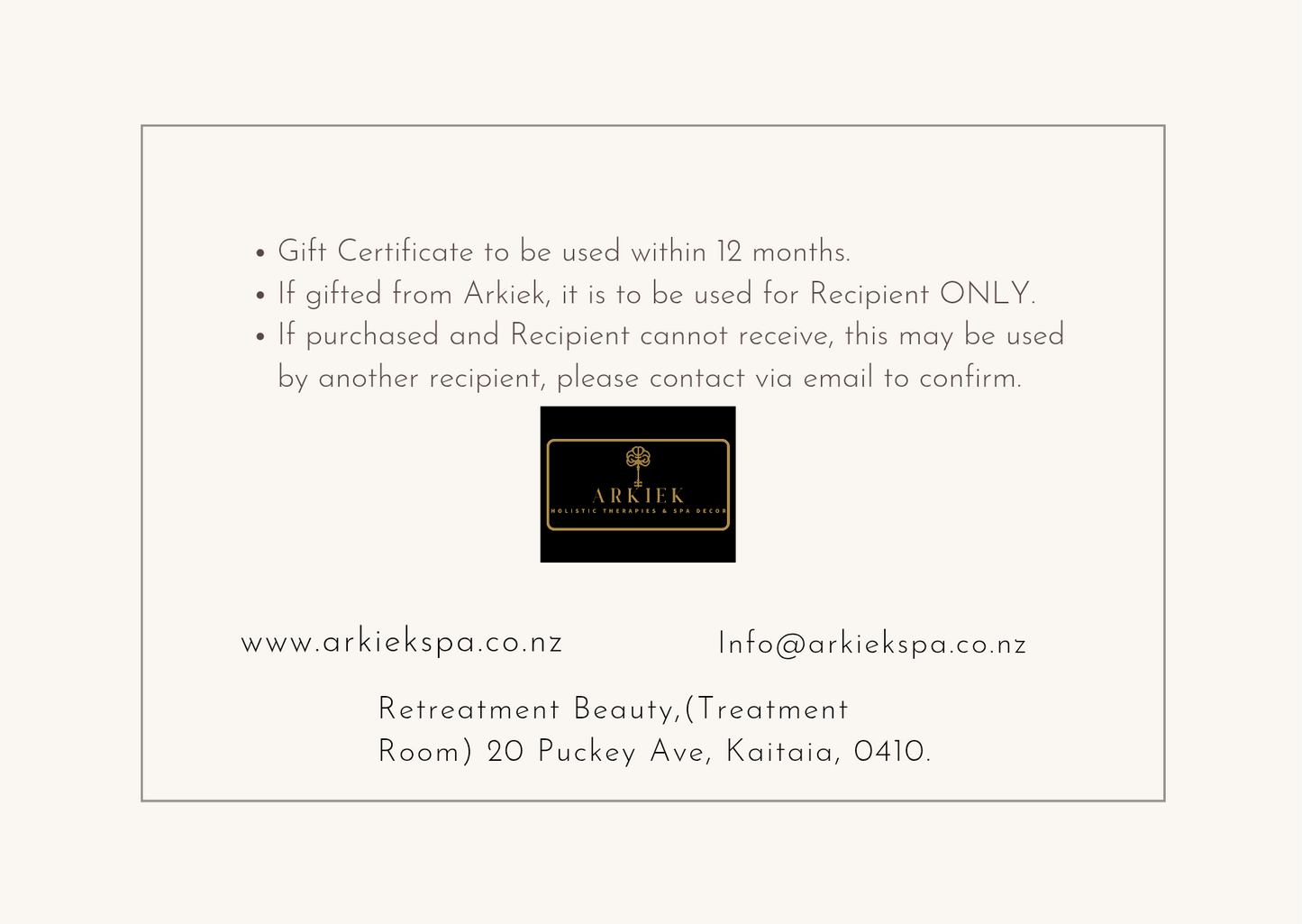 Arkiek Gift Cards